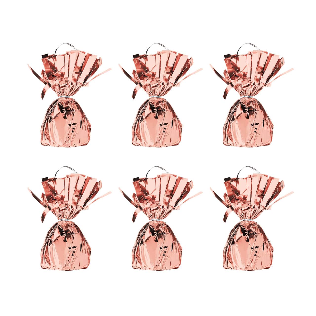 Beistle 6oz. Rose Gold Metallic Wrapped Balloon Weights, 6ct.